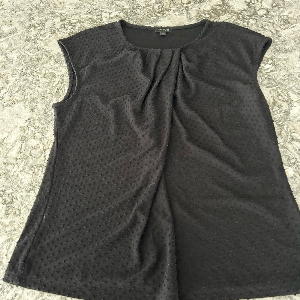Talbots Black Textured Blouse